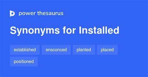 Installed synonyms .